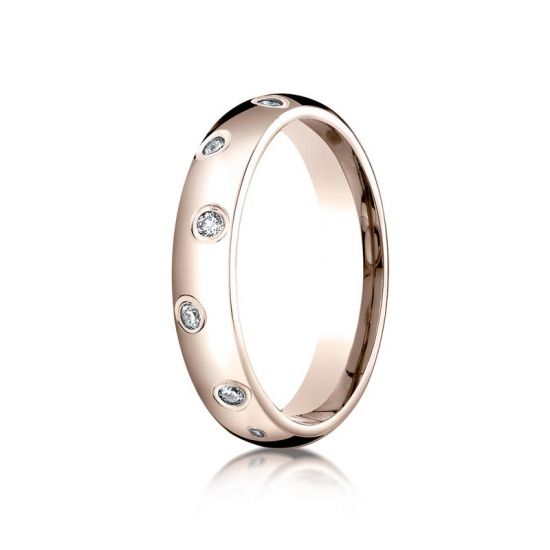 Обручальное кольцо из розового золота с бриллиантами,  Больше Изображение 2