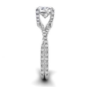 Дизайнерское кольцо с бриллиантом и двойной дорожкой - Фото 2