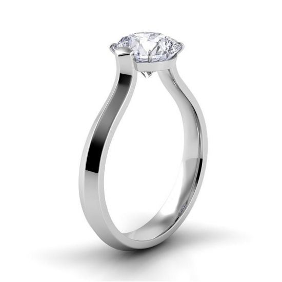 Дизайнерское кольцо с белым бриллиантом,  Больше Изображение 2