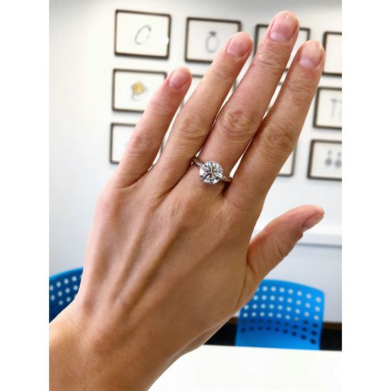 Дизайнерское кольцо с белым бриллиантом,  Больше Изображение 4