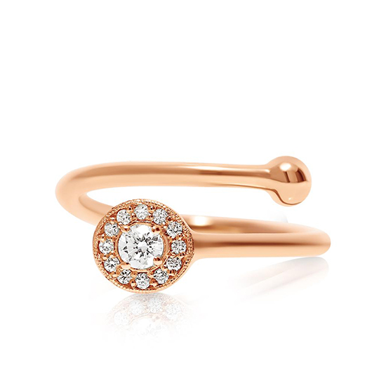Дизайнерское кольцо малинка с бриллиантами, Больше Изображение 1