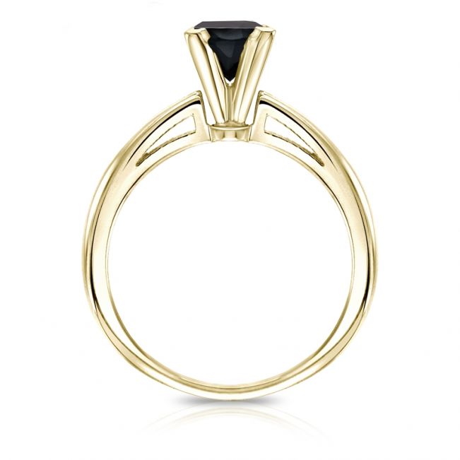 Кольцо из золота с квадратным черным бриллиантом - Фото 1
