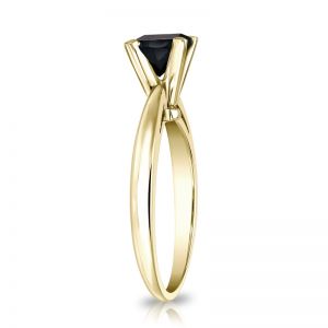 Кольцо из золота с квадратным черным бриллиантом - Фото 2