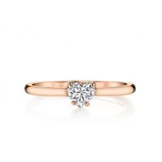 Кольцо с бриллиантом огранки Сердце розовое золото