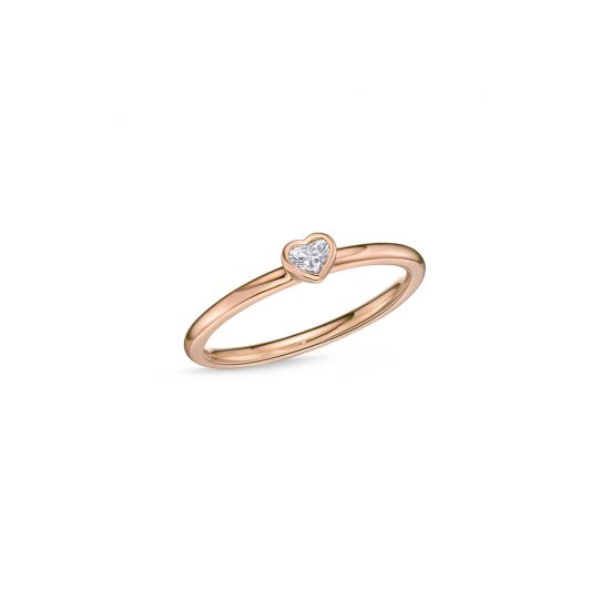 Кольцо с маленьким бриллиантом Сердечко,  Больше Изображение 3