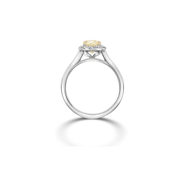 Кольцо с желтым бриллиантом Кушон 0.54 карата - Фото 1