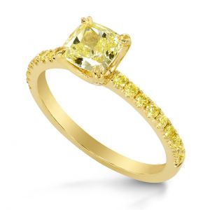 Кольцо с желтыми бриллиантами - Фото 1
