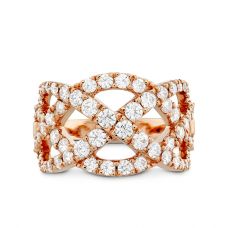 Плетеное кольцо с бриллиантами