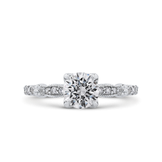 Винтажное кольцо с круглым белым бриллиантом