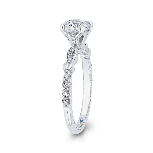 Винтажное кольцо с круглым белым бриллиантом - Фото 2
