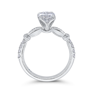 Винтажное кольцо с круглым белым бриллиантом - Фото 3