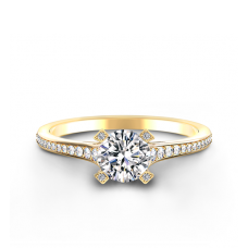 Элегантное кольцо с круглым белым бриллиантом