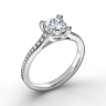 Необычное кольцо с круглым белым бриллиантом, Изображение 4
