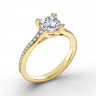 Элегантное кольцо с круглым белым бриллиантом, Изображение 2