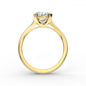 Элегантное кольцо с круглым белым бриллиантом - Фото 2