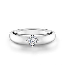 Выпуклое кольцо с бриллиантом 3.5 мм