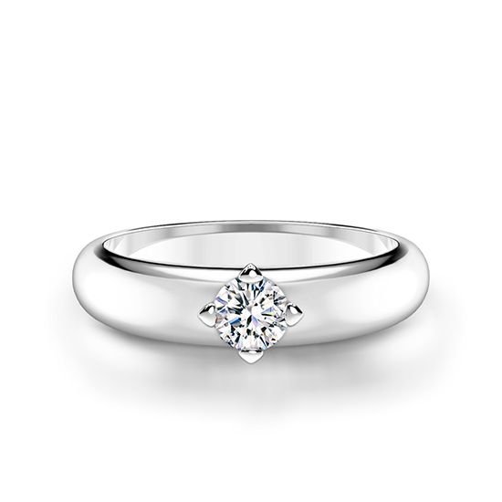 Выпуклое кольцо с бриллиантом 3.5 мм, Больше Изображение 1