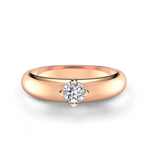 Кольцо с 1 бриллиантом из розового золота