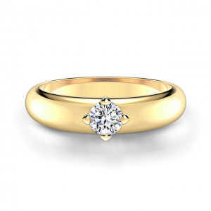 Выпуклое кольцо с бриллиантом