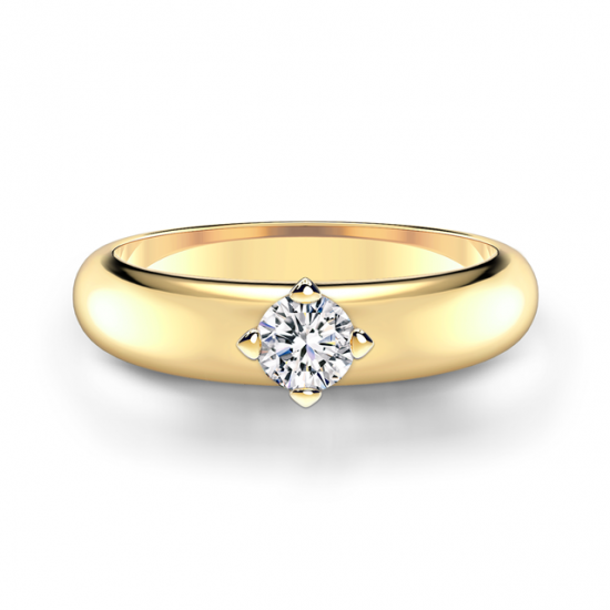 Выпуклое кольцо с бриллиантом 3.5 мм, Больше Изображение 1