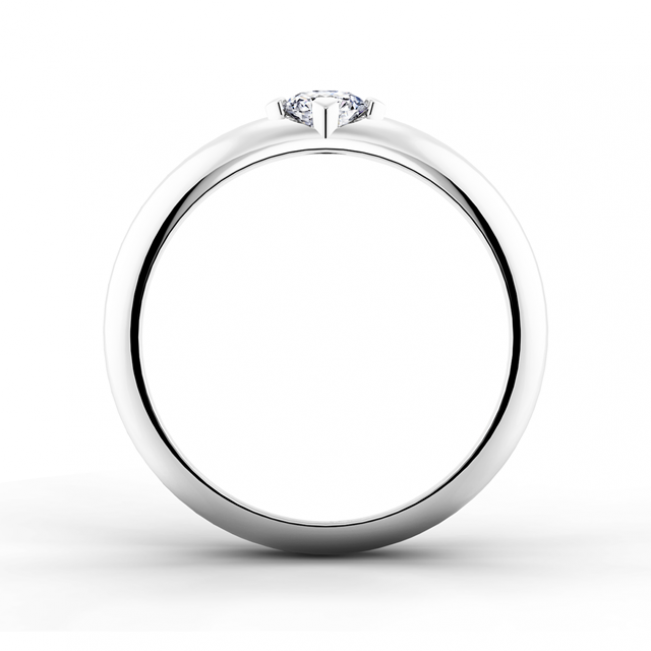 Выпуклое кольцо с бриллиантом 3.5 мм - Фото 2
