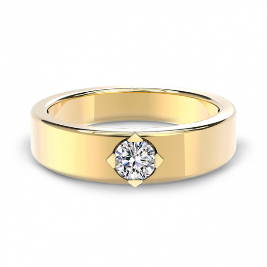 Плоское кольцо с бриллиантом 0.20 карата, Изображение 1