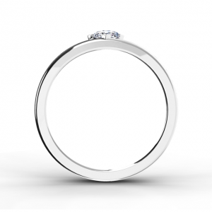 Плоское кольцо с брииллиантом в середине - Фото 2