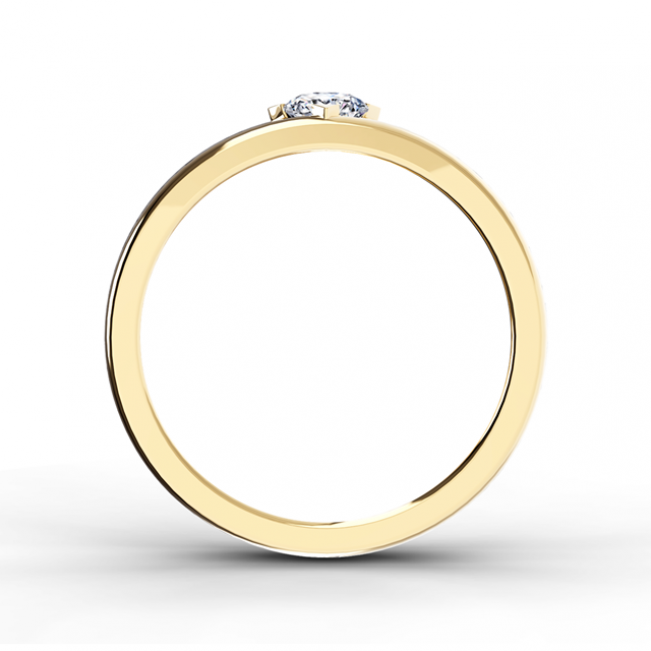 Плоское кольцо с бриллиантом 0.20 карата - Фото 2