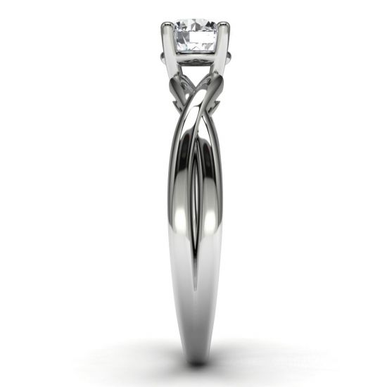 Кольцо перекрещенное солитер с бриллиантом,  Больше Изображение 3