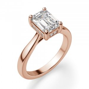 Кольцо из розового золота с бриллиантом Эмеральд - Фото 2
