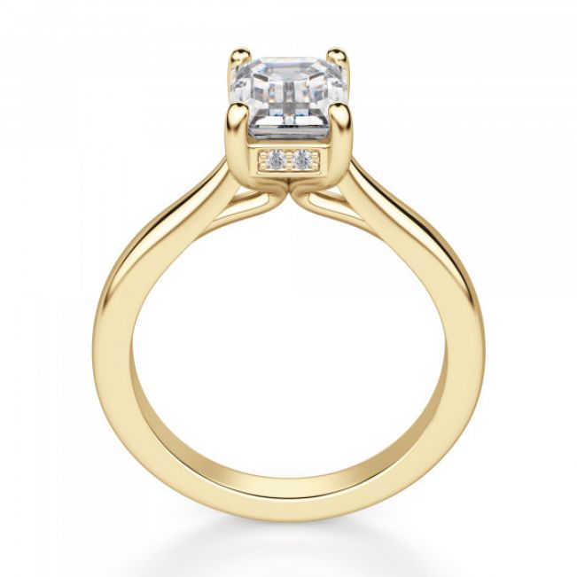 Кольцо из золота с бриллиантом огранки Эмеральд - Фото 1