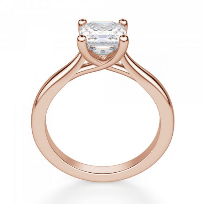 Кольцо с бриллиантом Ашер в розовом золоте - Фото 1