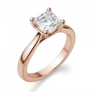 Кольцо с бриллиантом Ашер в розовом золоте - Фото 2