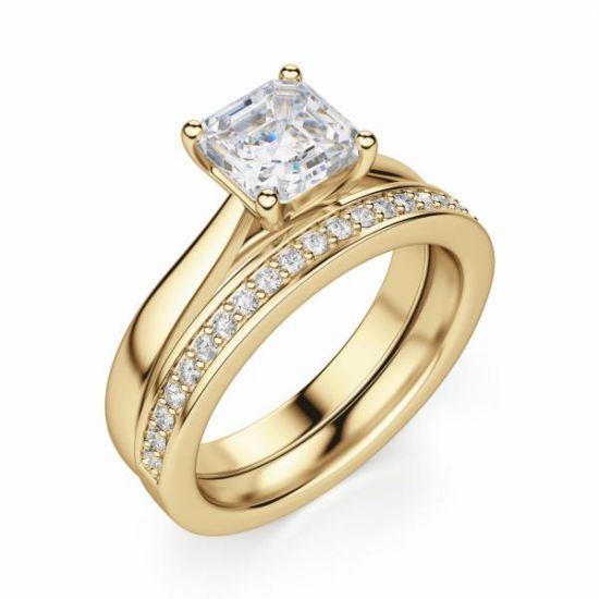 Кольцо золотое с бриллиантом Ашер,  Больше Изображение 5