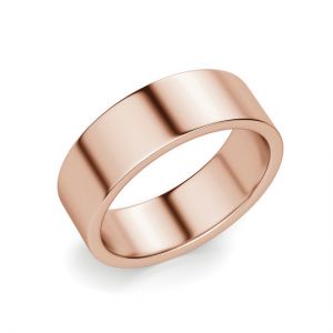 Кольцо плоское 6 мм из розового золота