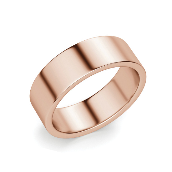 Кольцо плоское 6 мм из розового золота, Больше Изображение 1