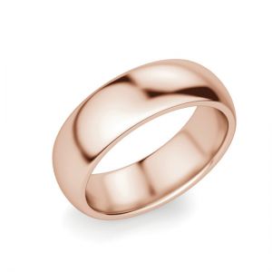 Кольцо выпуклое 6 мм из розового золота