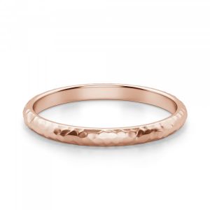 Кольцо 3 мм из розового золота с фактурой - Фото 2