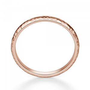Кольцо 3 мм из розового золота с фактурой - Фото 1