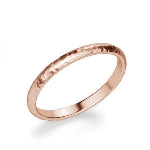 Кольцо 3 мм из розового золота с фактурой