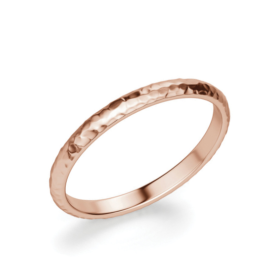 Кольцо 3 мм из розового золота с фактурой, Больше Изображение 1
