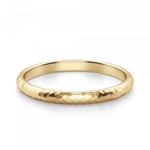 Кольцо из золота с фактурой 3 мм - Фото 2