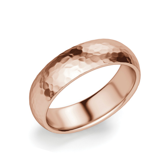 Кольцо мужское фактурное из розового золота, Больше Изображение 1