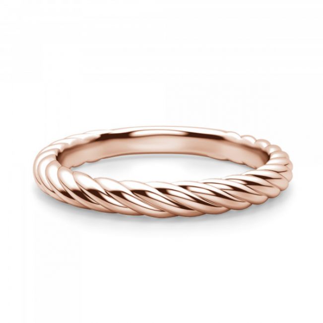 Тонкое плетеное кольцо из розового золота - Фото 1