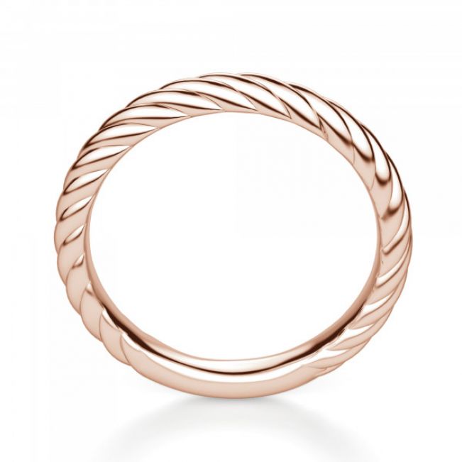 Тонкое плетеное кольцо из розового золота - Фото 2