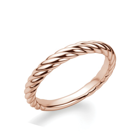 Тонкое плетеное кольцо из розового золота, Больше Изображение 1