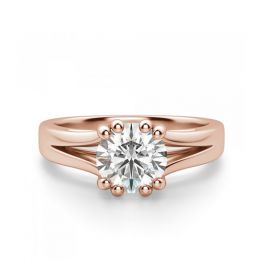 Кольцо двойное из розового золота с бриллиантом