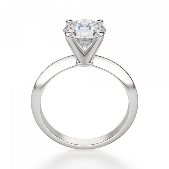 Классическое кольцо с круглым бриллиантом - Фото 1