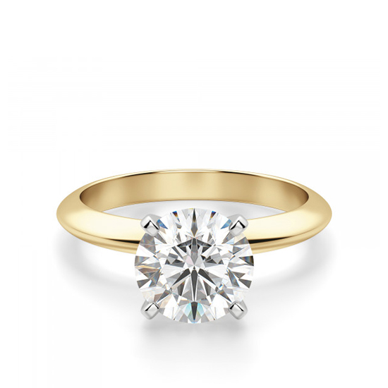 Классическое кольцо с бриллиантом из жёлтого золота, Изображение 1