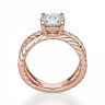Переплетеное кольцо из розового золота с бриллиантом, Изображение 2